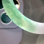 细糯种飘绿平安镯（63.4mm）（yc195918）