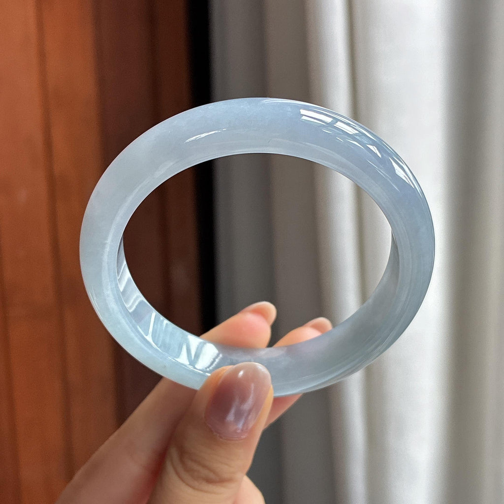 糯冰紫罗兰正圈平安镯 56圈 天然缅甸A货翡翠（yc525937）