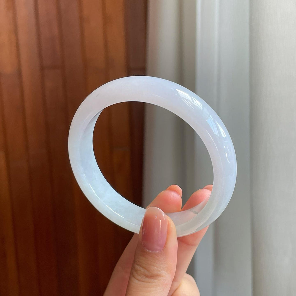 糯冰淡底色翡翠平安镯（57.3mm)（yc323180）