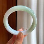 糯冰淡春彩翡翠平安镯（58.6mm）（yc373906）