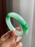 糯冰种带辣色平安镯（53mm）