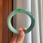 糯冰湖水绿翡翠平安镯（57.2mm）（yc310331）