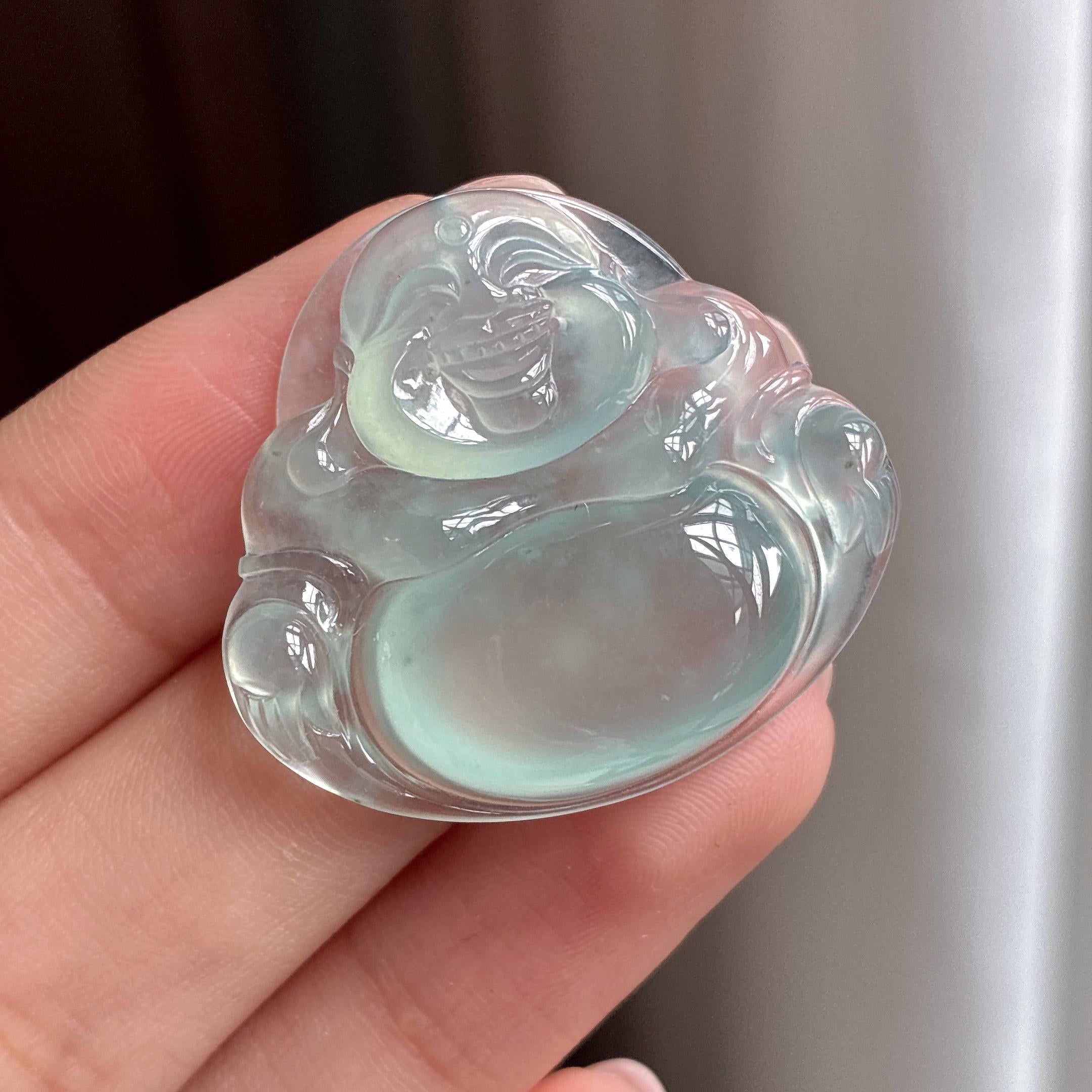 冰种晴底玉佛挂件 天然缅甸A货翡翠（yc498902）