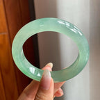 冰种晴底翡翠平安镯（55mm）（yc212544）