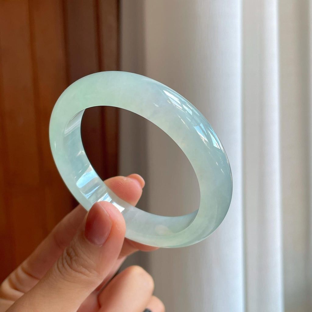 糯冰晴底翡翠平安镯（53.7mm）（yc278052）