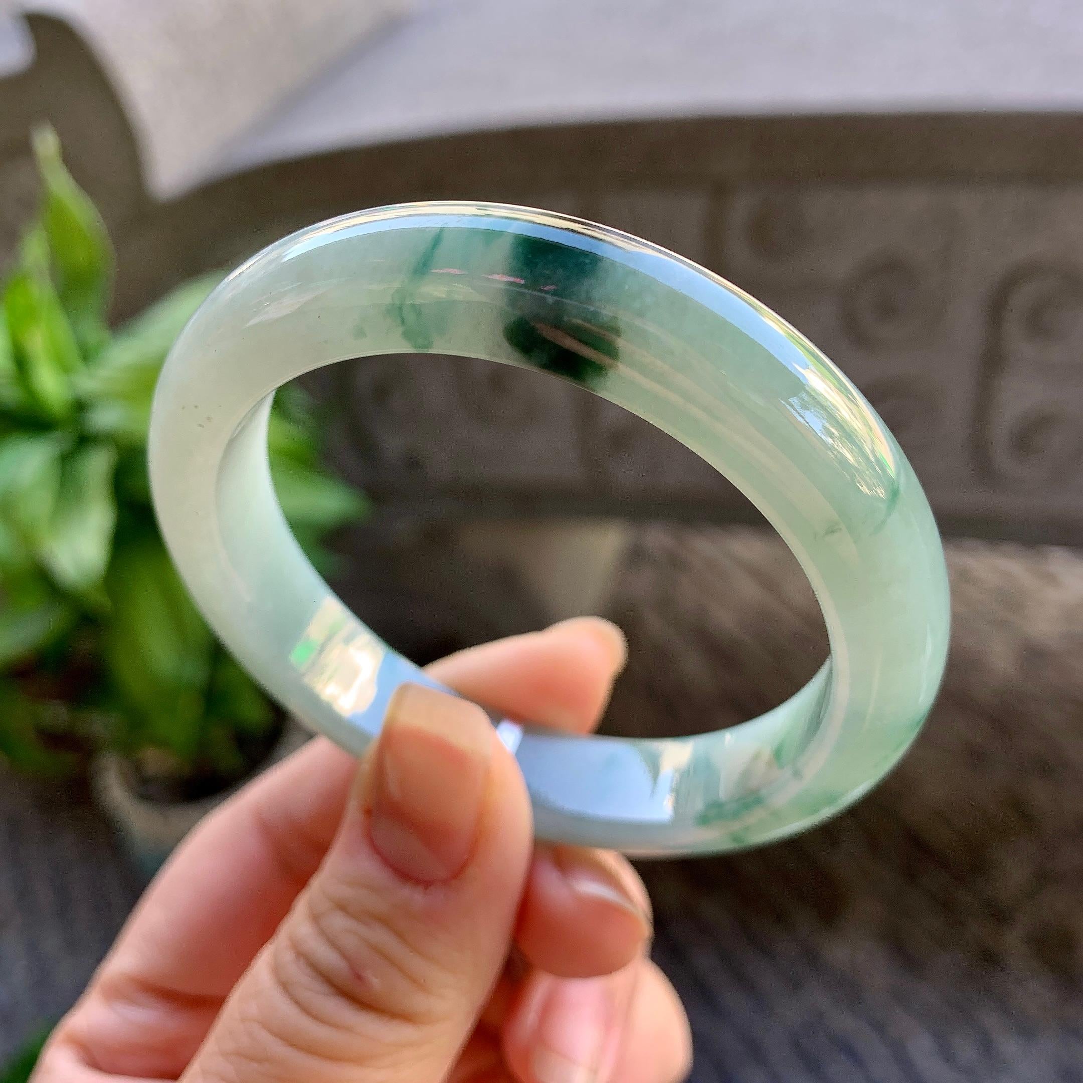 细糯种飘花平安镯（52.2mm）（yc308759）