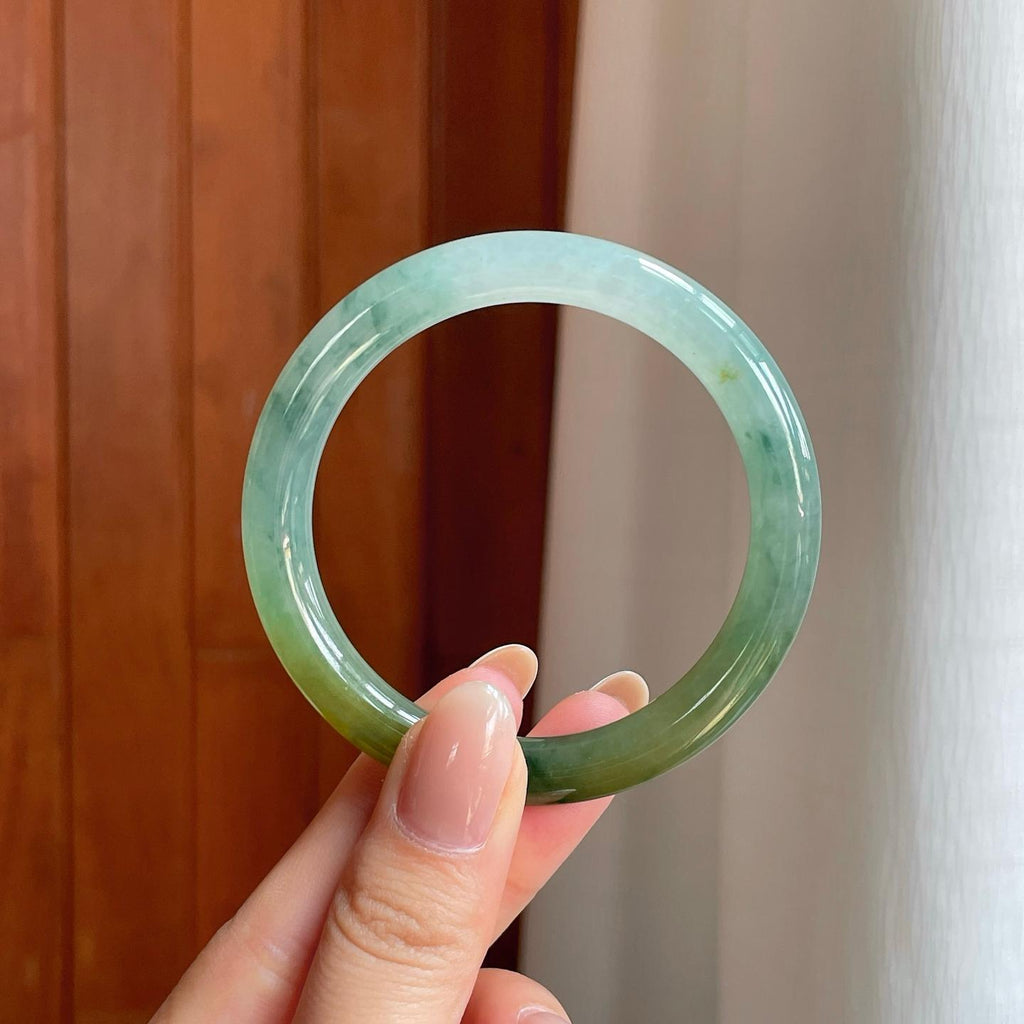 冰种黄翡飘花特色镯（51.6mm）（yc374100）
