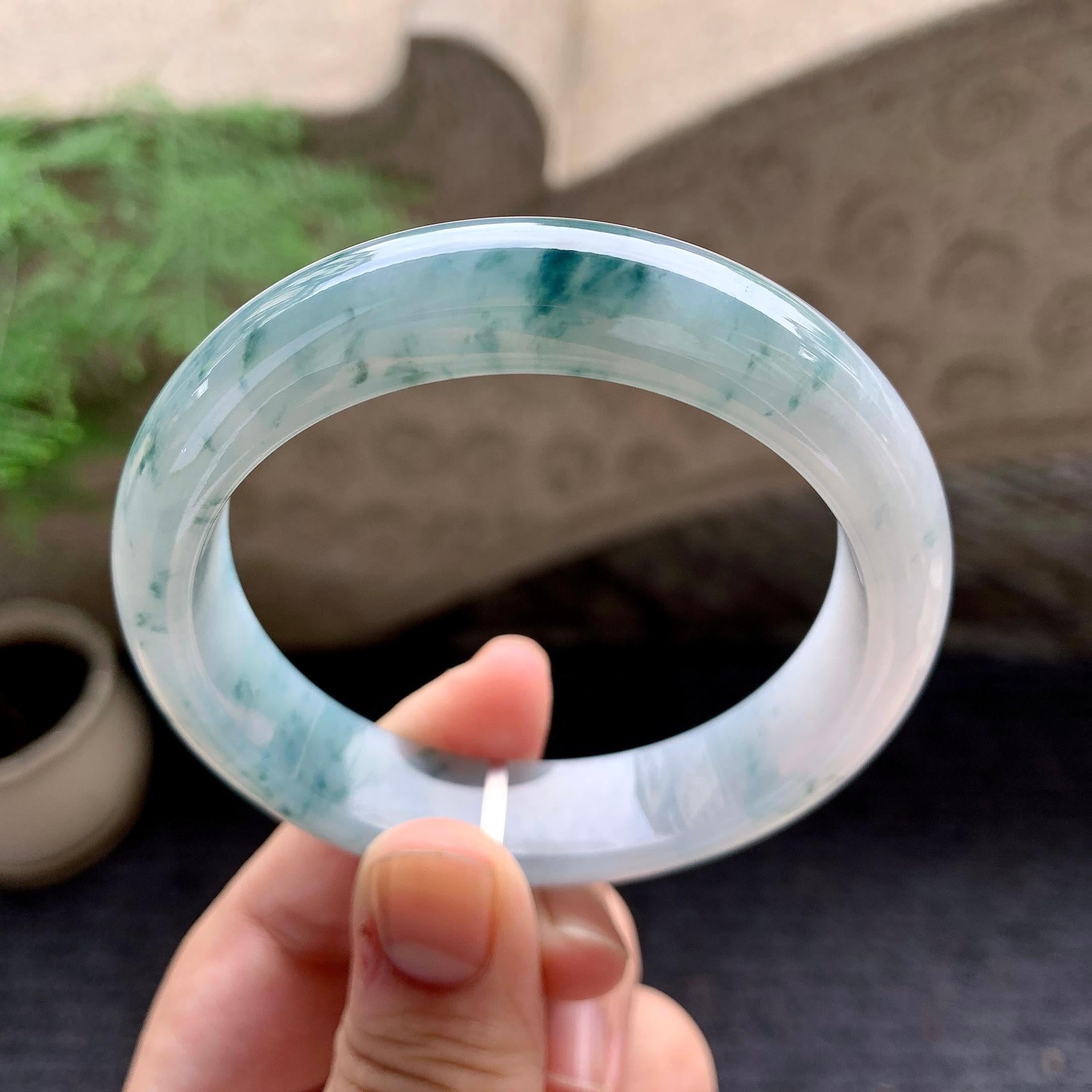 细糯种飘花平安镯（56.3mm）（yc198269）