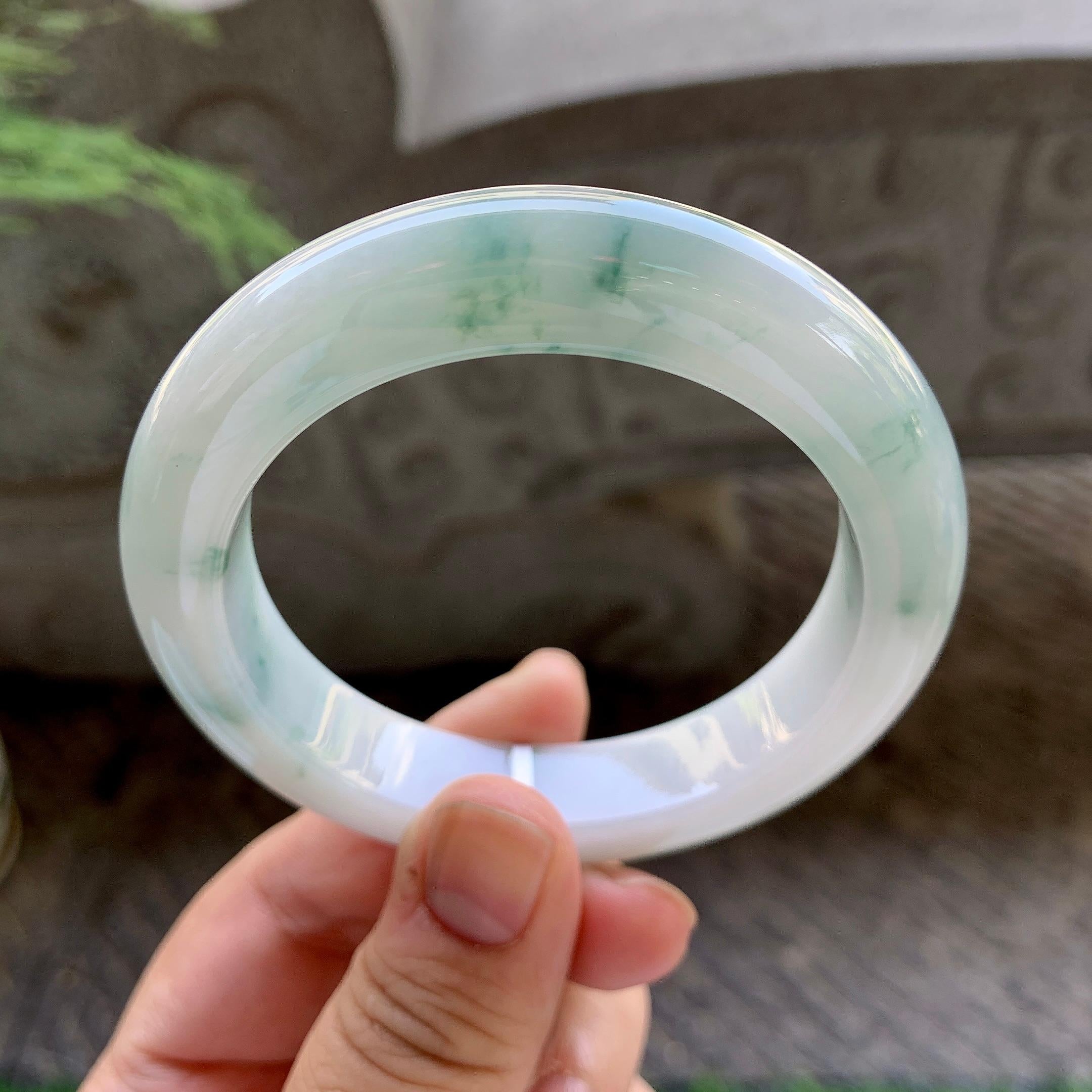 细糯种飘花平安镯（55.6mm）（yc199555）