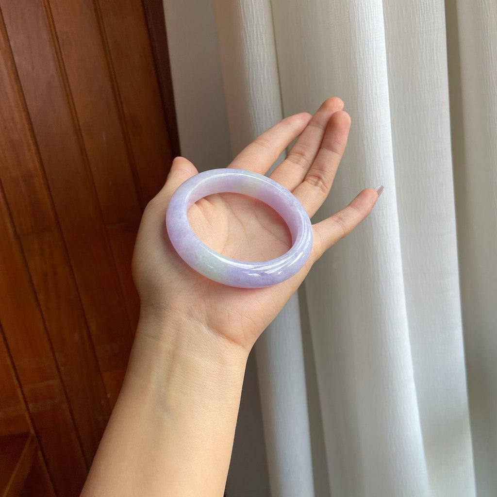 糯冰紫罗兰翡翠平安镯（54.8mm）（yc318678）