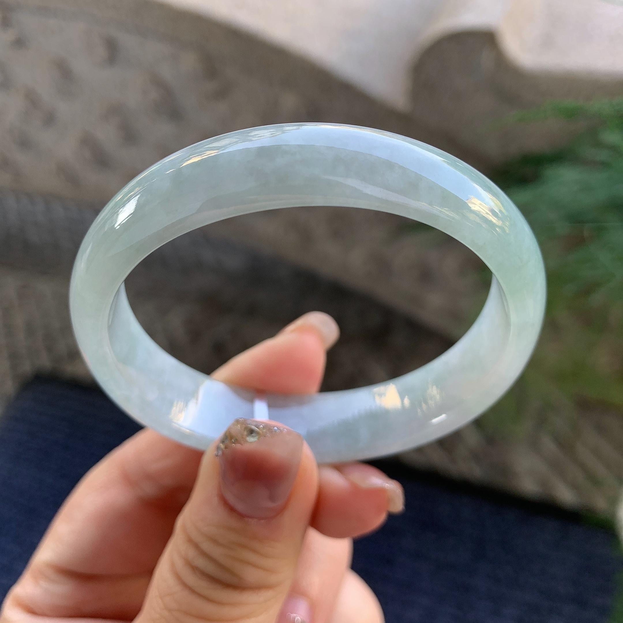 糯种淡晴底贵妃手镯（53.8mm）（yc294651）
