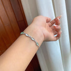 18k金镶冰种翡翠葫芦手链（yc259083）