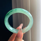 冰种飘花翡翠平安镯（56.2mm)（yc361751）
