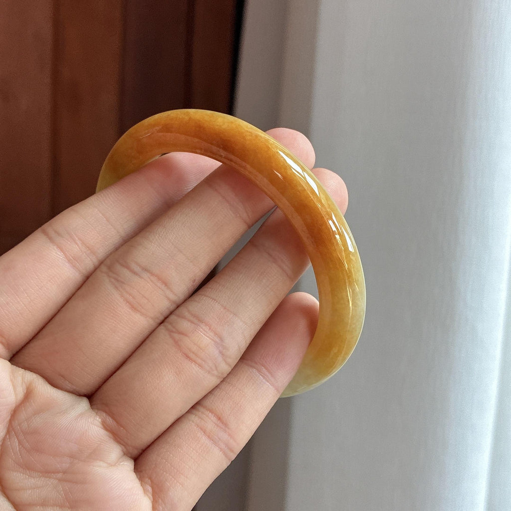 糯冰黄翡特色贵妃镯 56圈（yc747976）