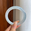 糯冰淡底色翡翠圆条手镯（54.2mm)（yc424268）