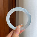 糯冰淡底色翡翠圆条手镯（54.2mm)（yc424268）