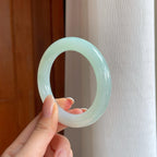 糯冰晴底翡翠圆条手镯（53.8mm)（yc374249）