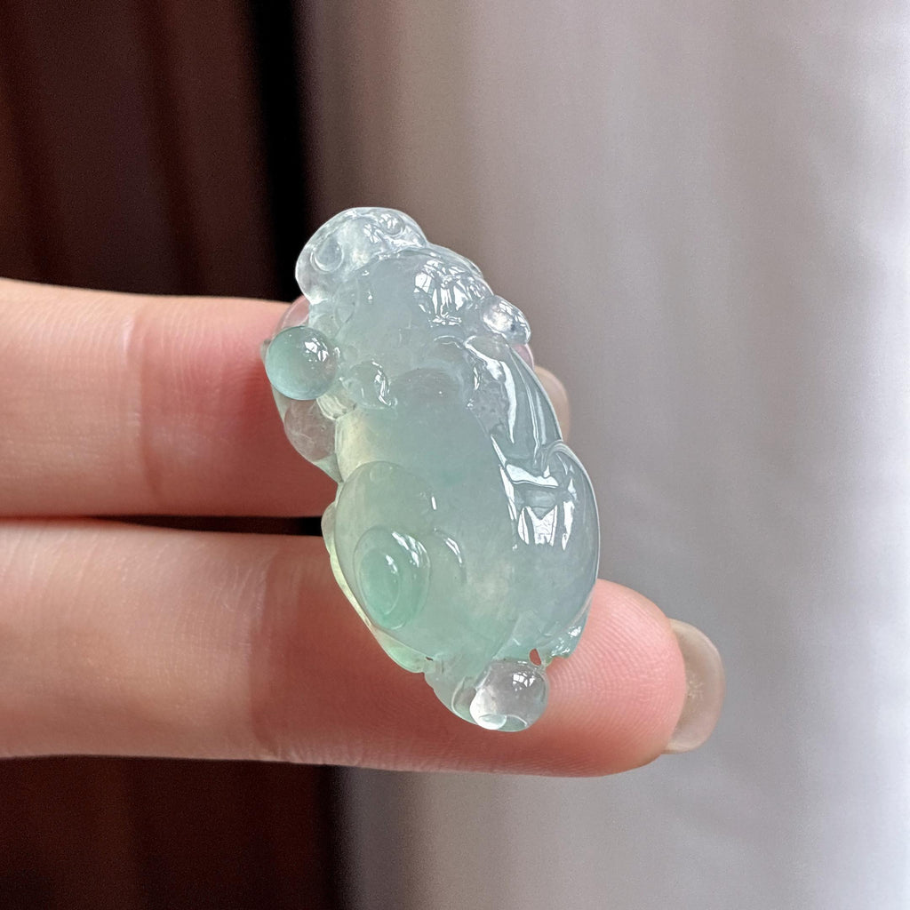 冰种晴底貔貅挂件 天然缅甸A货翡翠（yc483688）