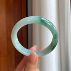 糯冰飘花翡翠平安镯(58mm)（yc400232）