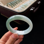 糯冰半山半水正圈翡翠手镯（56.5mm）（yc017415）