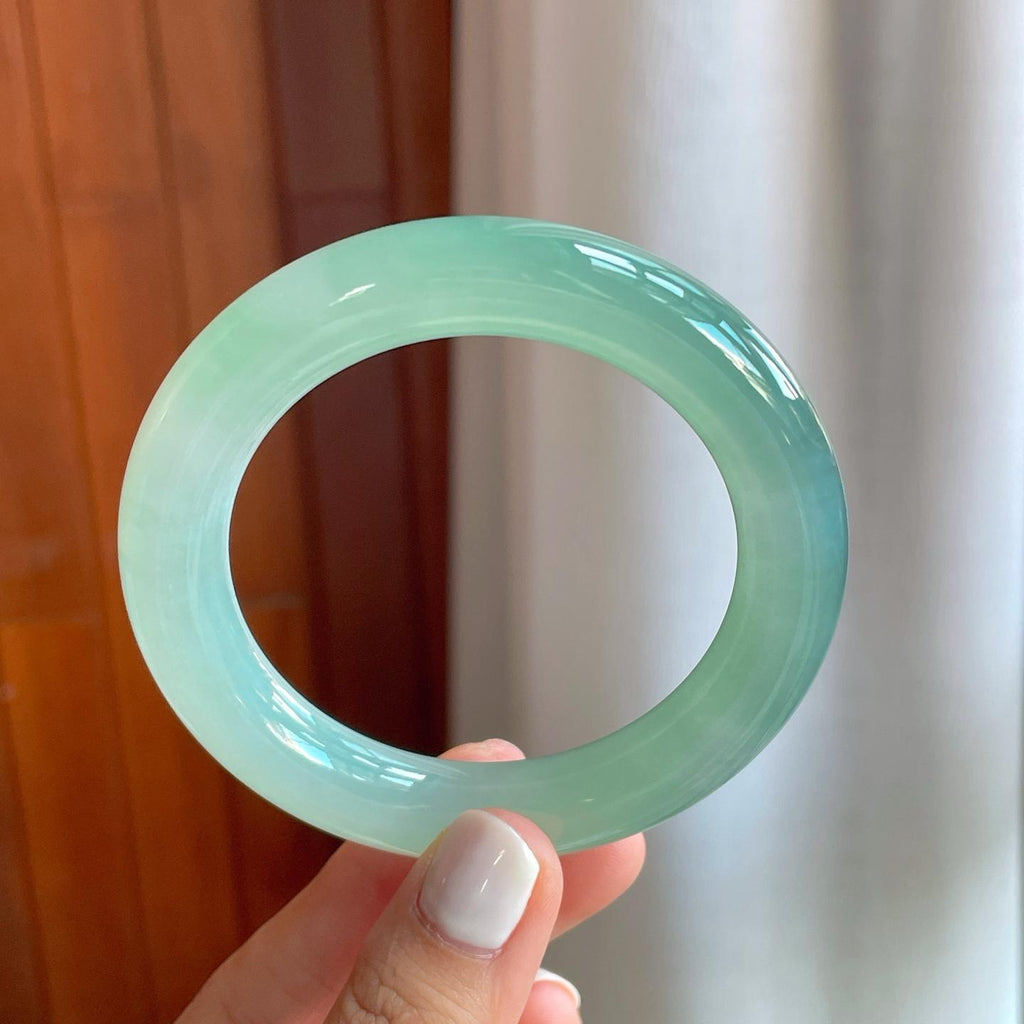 冰种晴绿底翡翠圆条（56mm）（yc247174）