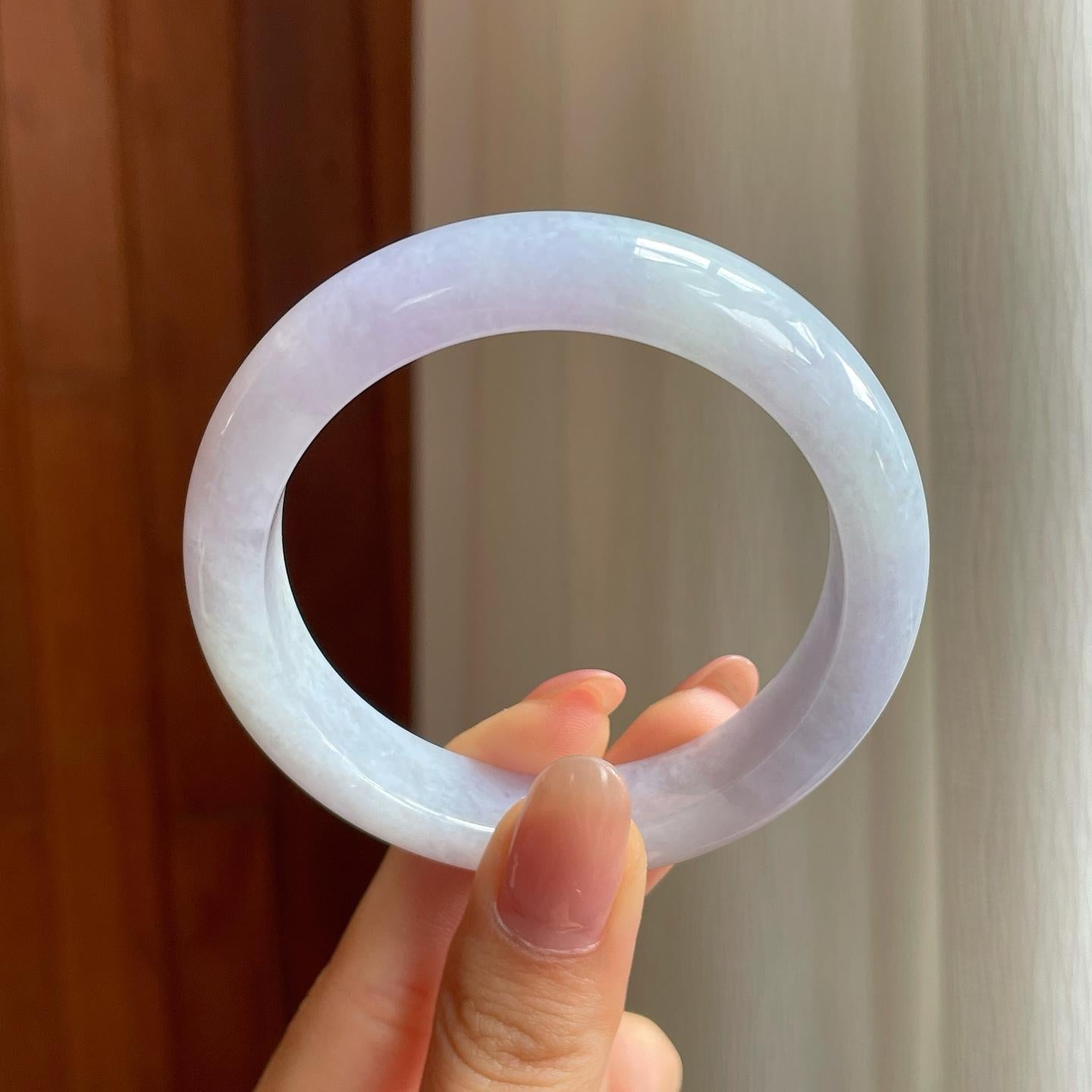 糯冰紫罗兰翡翠平安镯（54mm)（yc345413）