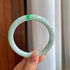 糯种带色圆条翡翠手镯（61mm）（yc268115）
