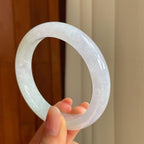 冰种淡紫罗兰翡翠平安镯（57.8mm）（yc342963）