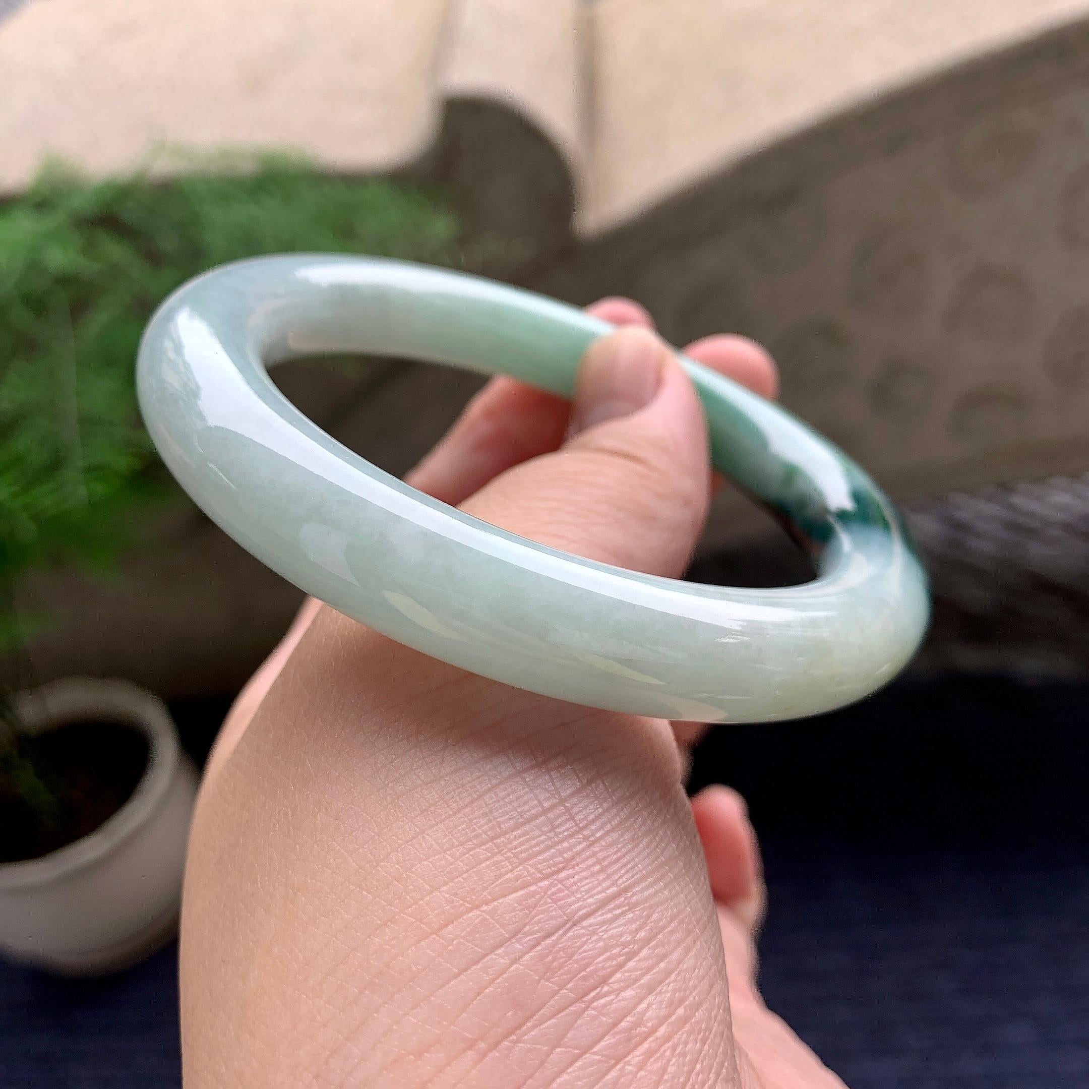 细糯种飘花圆条手镯（60.2mm)（yc198244）