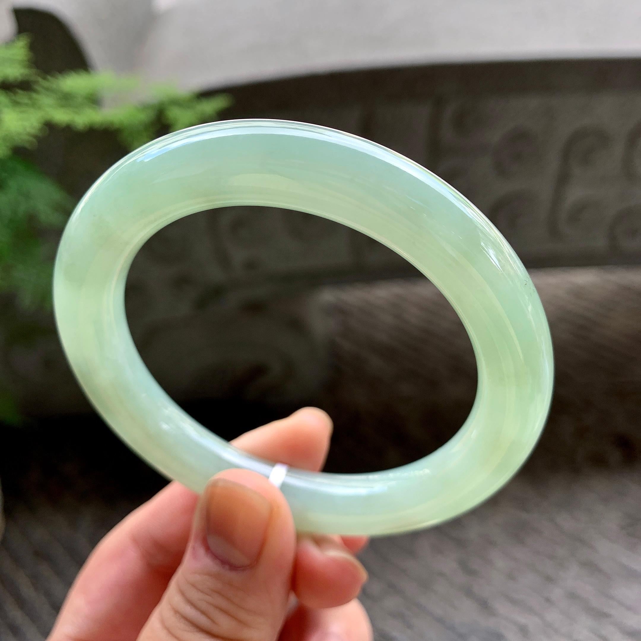 细糯种晴底圆条手镯（56.5mm）（yc202353）