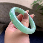细糯种翠绿洒金正圈平安镯  57.4圈口  天然缅甸A货翡翠（yc439250）