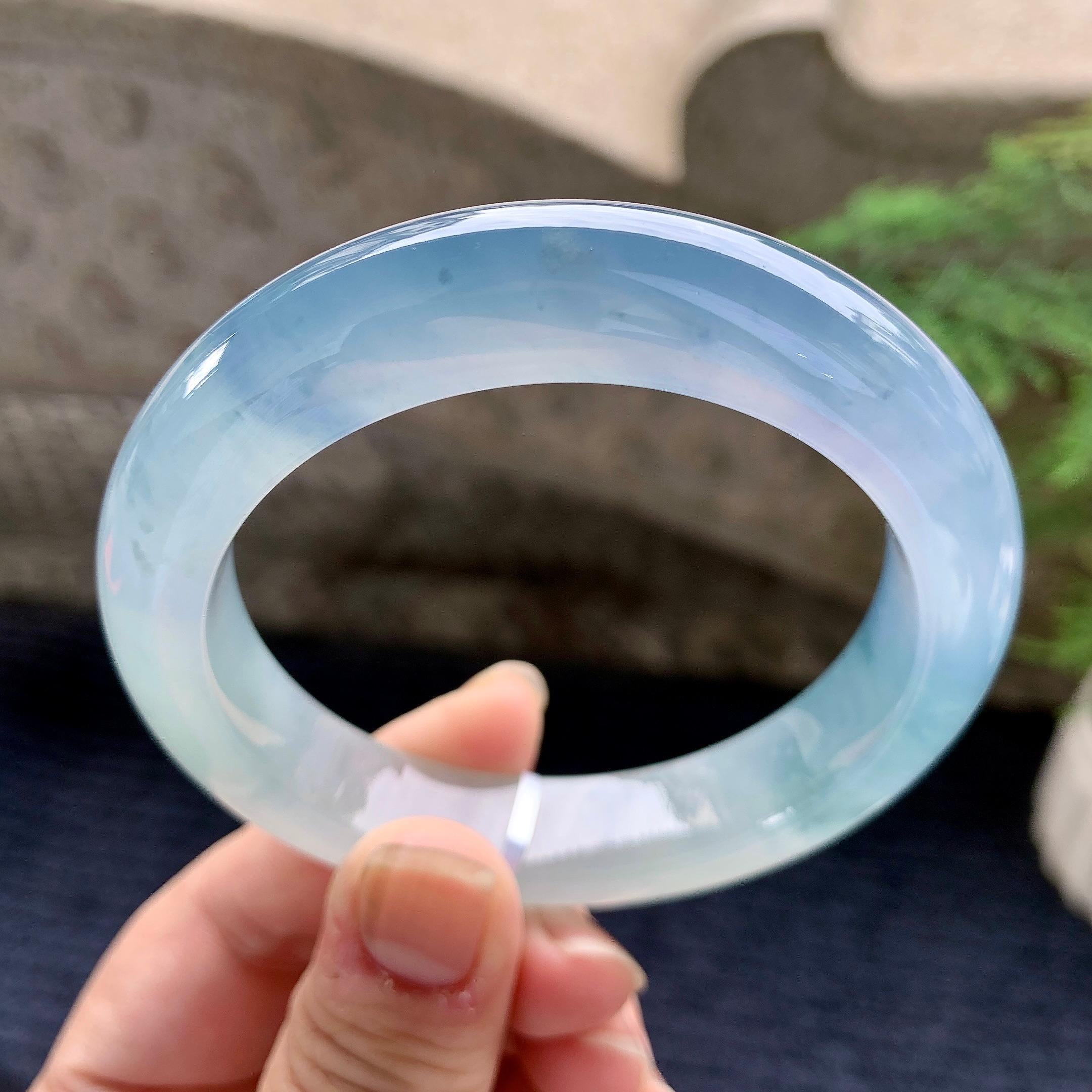 冰种紫罗兰平安镯（58.4mm）（yc253067）