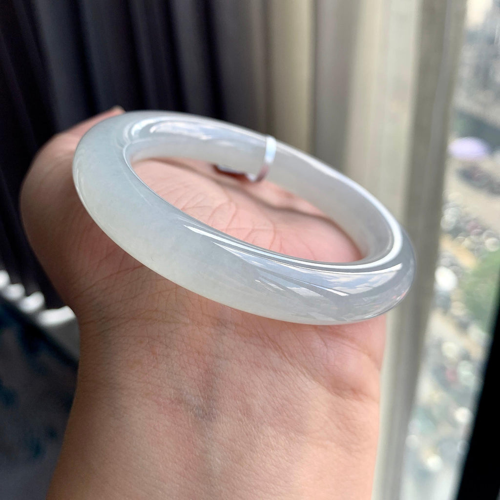 糯冰种无色圆条手镯（53.8mm）（yc225079）