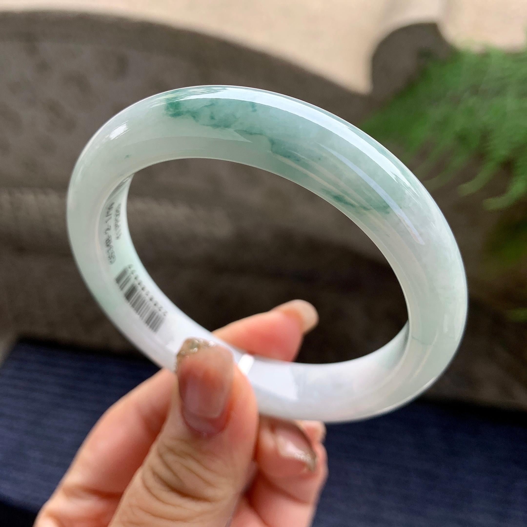 细糯种飘花平安镯（55mm）（yc297961）
