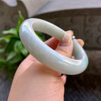 细糯种白底青平安镯（55.3mm）（yc308746）