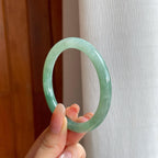 糯冰半山半水翡翠圆条手镯（54.7mm)（yc365770）