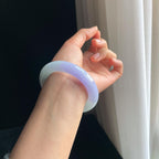 糯冰紫罗兰翡翠圆条手镯（55mm)（yc349385）