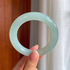 细糯冰晴底翡翠圆条手镯（56.3mm）（yc400219）