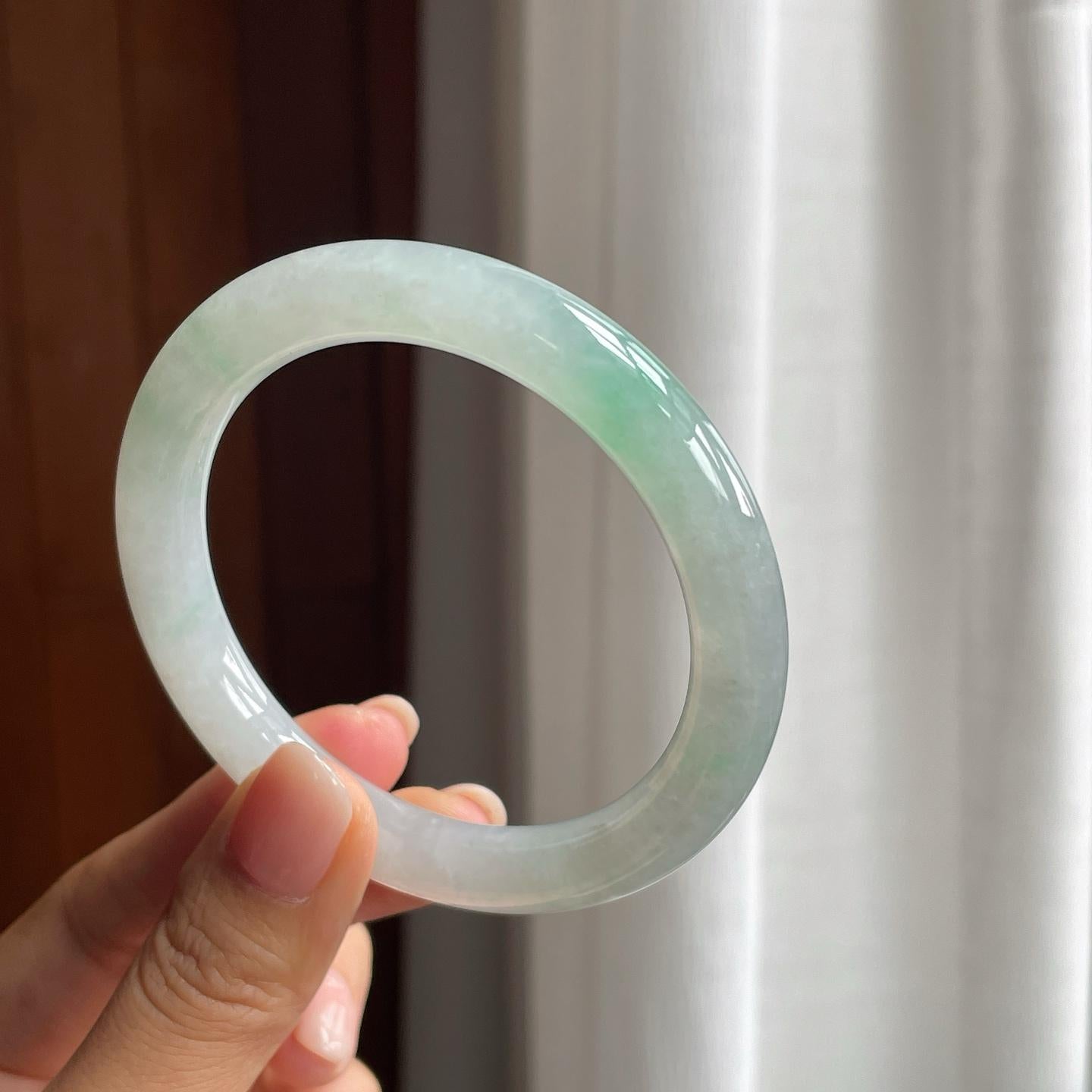 糯冰带色圆条手镯（57.8mm）（yc380328）
