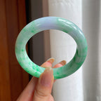 糯冰带色翡翠平安镯（54.2mm)（yc407473）