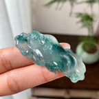 糯冰种飘兰花龙牌挂件（yc287821）