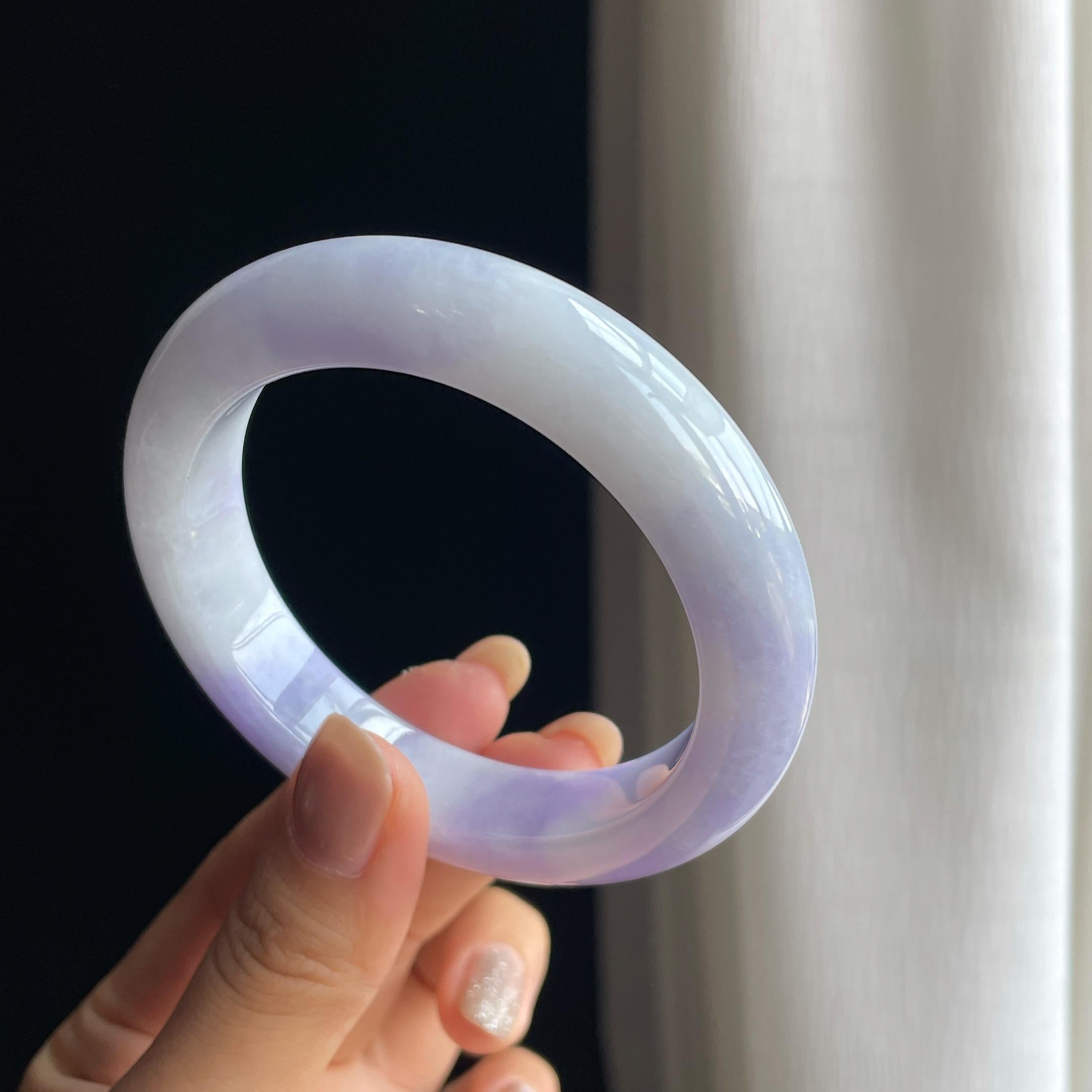 糯冰紫罗兰翡翠平安镯（57.5mm）（yc413684）