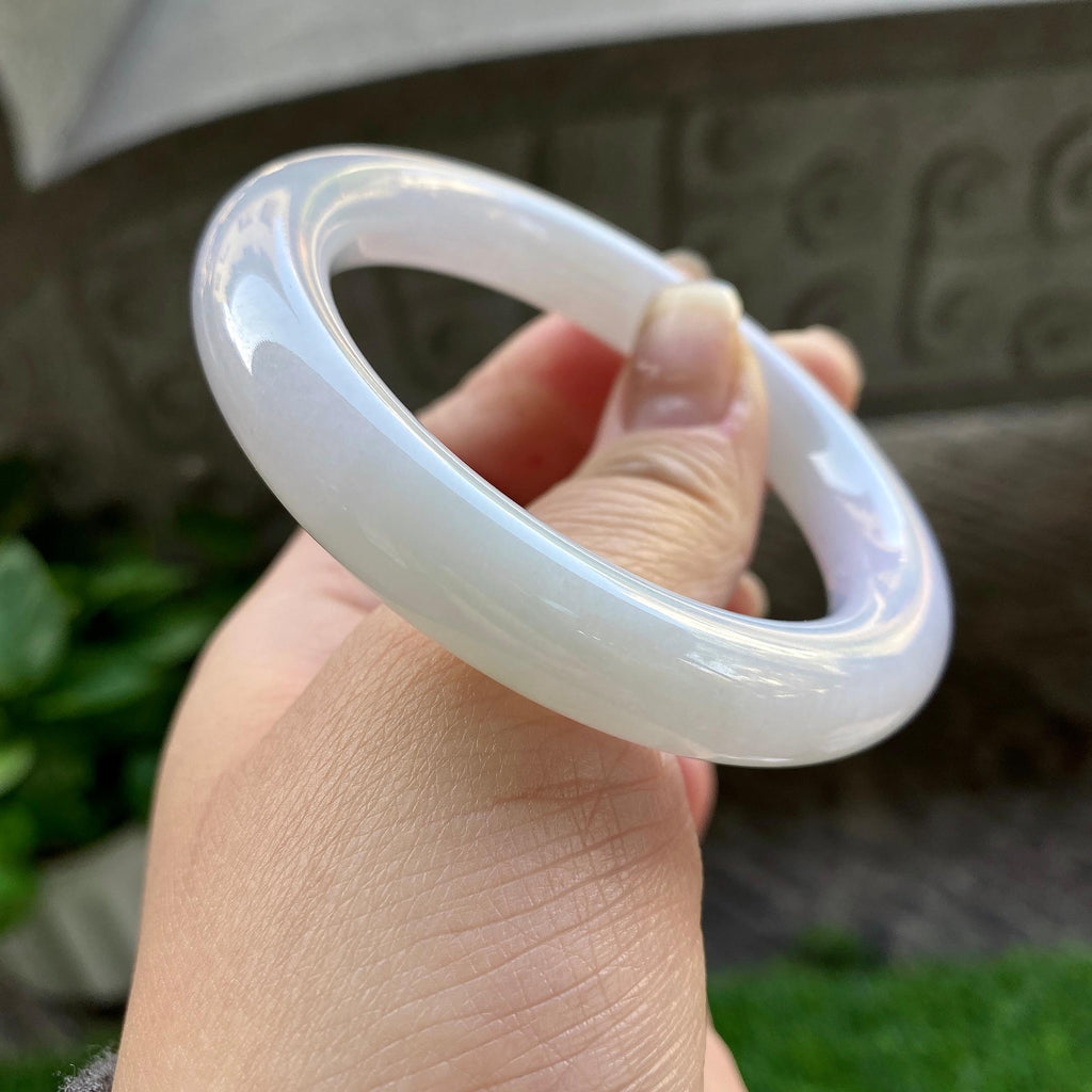 细糯种淡粉底圆条手镯（54.3mm）（yc304774）