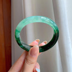 冰种半山半水翡翠贵妃镯（54.2mm)（yc374704）