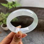 糯冰种淡晴底宽版轮胎手镯（57.3mm）（yc246618）