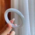 细糯冰淡底色翡翠平安镯（58mm）（yc274434）