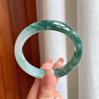 糯冰飘花翡翠平安镯（57.3mm)（yc363437）