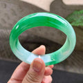 糯冰种阳绿宽版轮胎手镯（56.8mm）（yc259000）