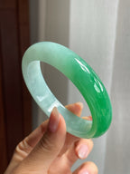 冰种阳绿平安镯（56mm）