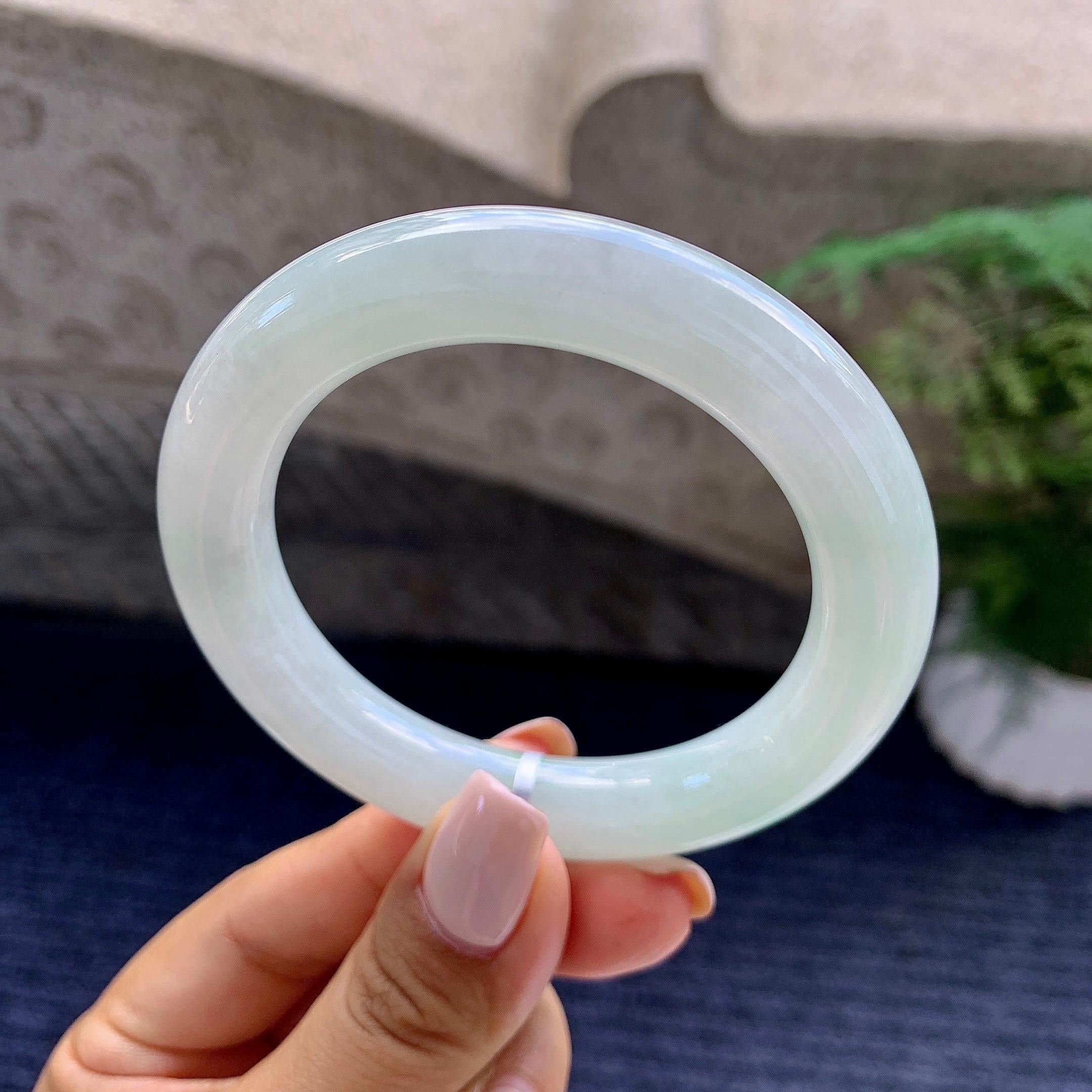 细糯种飘花圆条手镯（53.7mm）（yc223961）